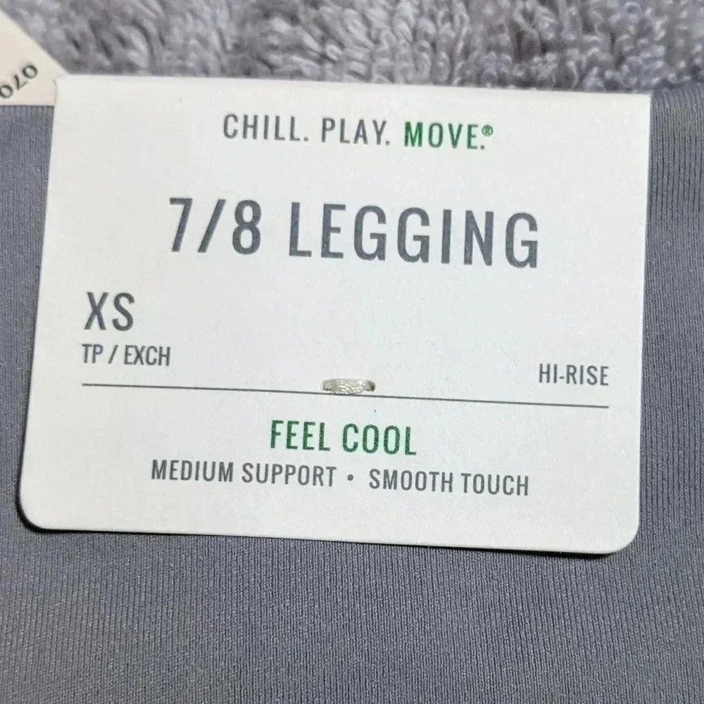 NWT Gray *Aerie* Leggings | XS | Hi-Rise | Feel Cool Laser-Cut Side Pockets - Picture 5 of 7